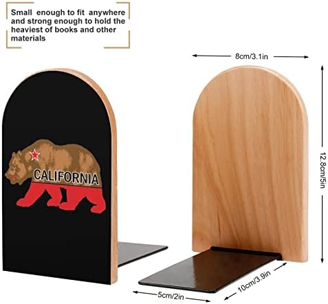 California Bear Drvena Bookends Non-Skid Book Stands Book Holder Book Ends Podržava Police Za Knjige Decor 1 Par