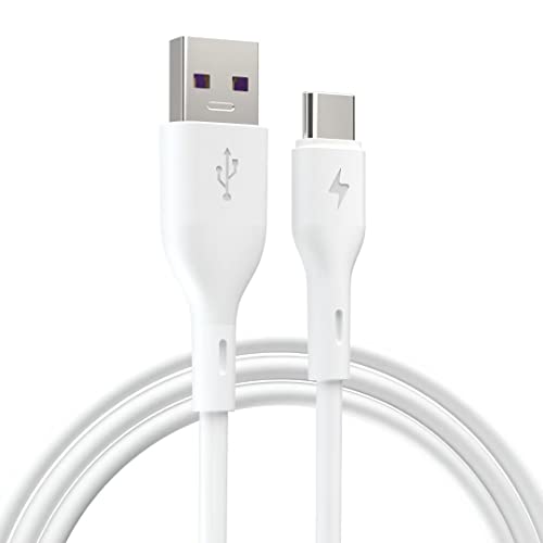COBOSSIN USB C kabel, 1,6ft tip C punjač Premium TPE USB kabel, USB A tip za punjenje kabela za punjenje Brzi naboj, bijeli