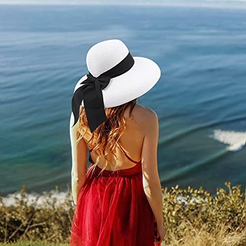 Slama šeširi za ženska plaža Ljetna modna sunčana slama Sklopivi ženski luk kapice šešire za bejzbol kape