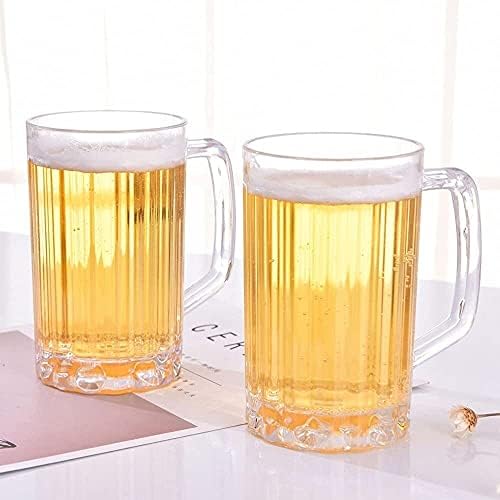 ZCX 2pcs 500ml prozirna piva za pivo plastično pivo za piće od pića za piće kućni kupac vode tradicionalna pička šalica sa ručicama