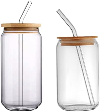 Cabilock 2 kompleta čaša za piće sa poklopcima i čašama za pivo u obliku limenke prozirne šolje slatka čaša za čaše za ledenu kafu