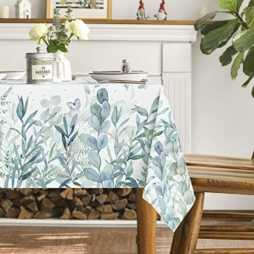 Horaldaily Spring Summer stolnjak 60x84 Inch, Eucalyptus Butterfly Floral Tabela Cover za party Picnic Dinner Decor