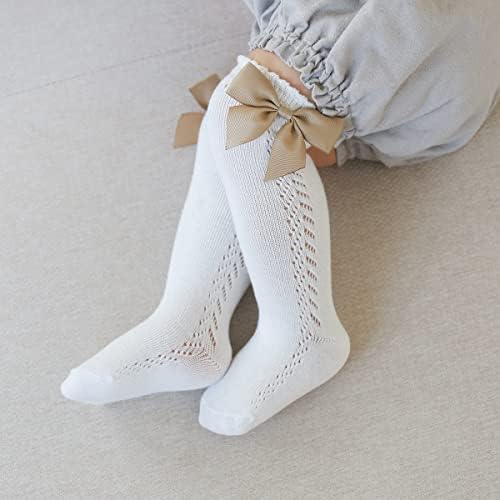 Taouous Assam bebi djevojke Visoke čarape Toddler Mesh Bowknot Prozračne haljine Socks Little Girls Pamučne cijevi Čarape