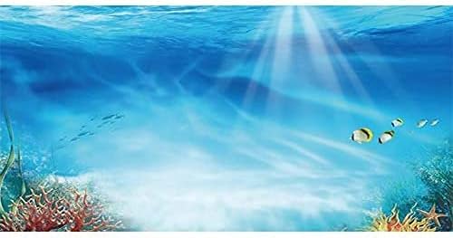 AWERT podmorska tema Akvarij pozadina Šarene koraljne tropske ribe sunčevo svjetlo Podvodno svijet riblje rezervoar 36x18 inča izdržljiva poliesterska pozadina