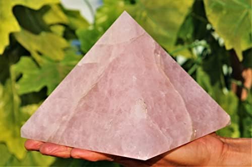 Polirano prirodno ružičasti ružičasti kvarcne kristalno ozdravljenje Metafizički kamen isklesana ogromna veličina Egipat Piramida Meditacija sakrajski feng shui aura gemstone