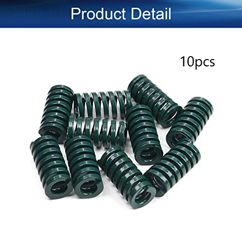 Yinpecly 10mm od 5 mm ID 20mm Duga spiralna utiskivanja teškim opsegom kompresijski kalup die, za mehaničku opremu 3D pribor za štampač zeleni ton 10pcs