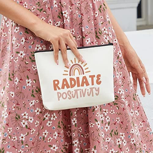 Fkovcdy šminke torba Pozitivni inspirativni pokloni za žene Pozitivnost Motivacijski ohrabrenje Pozicija Retro Boho Rainbow Pozitivni