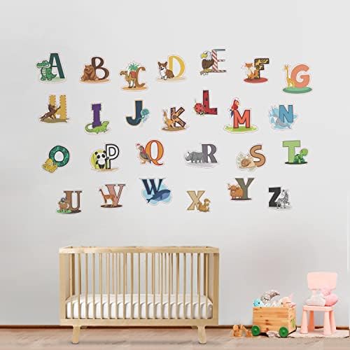 DEKOSH zidne naljepnice sa abecedom - šarene ABC zidne naljepnice za vrtić, igraonicu & Dječiji vrtić