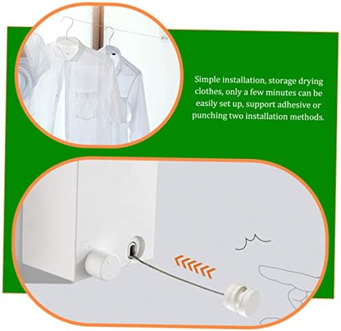 Alipis 2pcs Linija za sušenje u zatvorenom uvlačivoj liniji odjeće uvlačivo odjeća unutarnje odjeću na otvorenom zid montirana linija