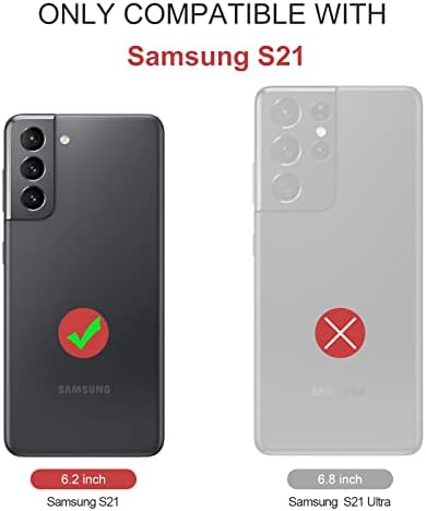Defencase Samsung S21 Case, Samsung Galaxy S21 case Wallet za žene muškarce, izdržljiva PU kožna magnetna Flip traka za narukvicu