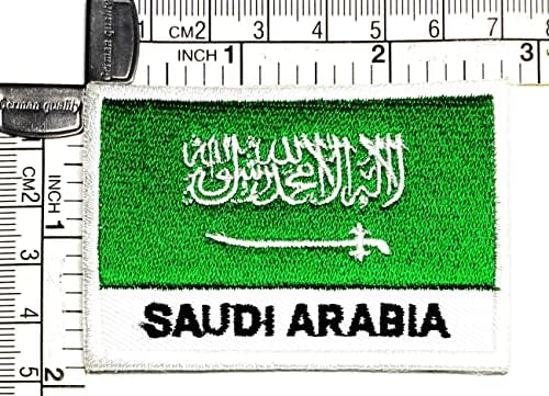Kleenplus 3kom. 1, 7X2, 6 INČA. Zastava Saudijske Arabije vezeni flaster gvožđe na šivati na nacionalnom amblemu zakrpa kvadratnog