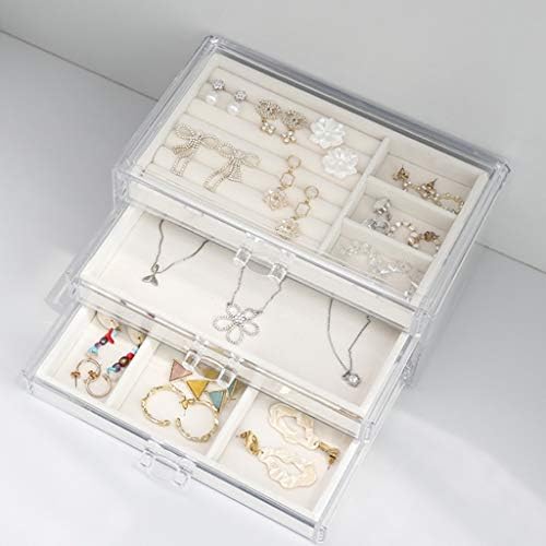 CFSLP prozirna akrilna kutija za odlaganje, jednostavan stil nakit za skladištenje, ogrlica, naušnice i prsten