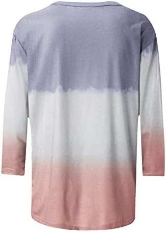 Top T Shirt za Lady jesen ljeto 3/4 rukav Odjeća Trendy pamuk Crew vrat grafički Kapri Tie Dye Brunch Tshirt U5 U5