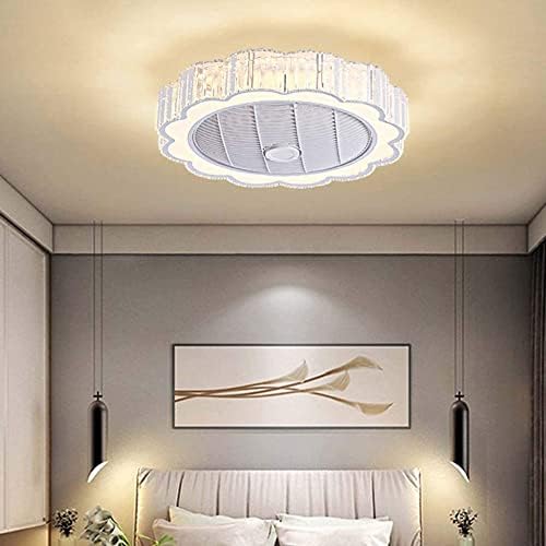 USMJQVZ europski stil kristalni stropni ventilator Trobojna nevidljiva ventilatorska dnevna soba zatvoreni stropni ventilator za svjetla spavaće sobe za plafon