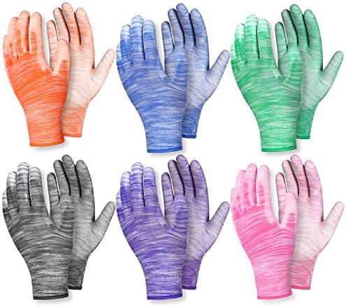 NIMALPAL 6 pari vrtlarske rukavice za žene i muškarce prozračne radne rukavice Vrtne rukavice sa super hvataljkom, veličina najviše