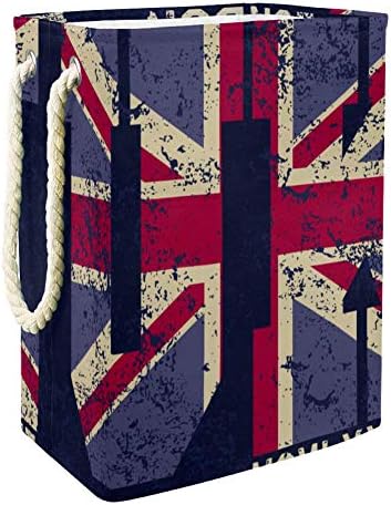 Vintage London Ujedinjeno Kraljevstvo Zastava Početna Sklopiva Korpa Za Veš Sklopiva Krpa Za Veš Ostava U Spavaonici