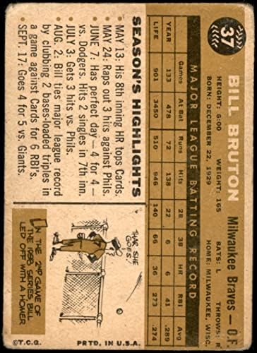 1960. topps 37 Bill Bruton Milwaukee Braves Loše hrabre