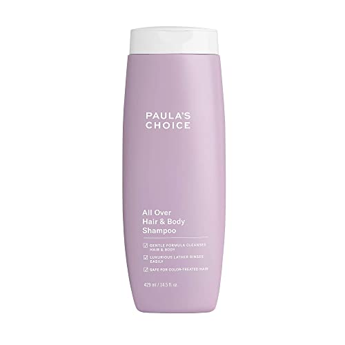 Paula's Choice all Over hair Shampoo & sredstvo za pranje tijela, bez mirisa, sigurno za farbanu kosu, 14,5 unce