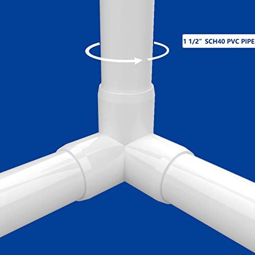LetsFix PVC okov i PVC cijev 1 1/2 inča, PVC konektori za SCH40 1 1/2 inčni PVC cijev - izgraditi teške PVC namještaj i vodovodne