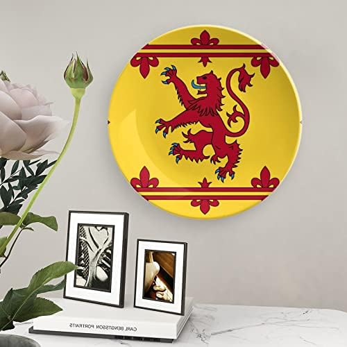 Škotska škotska rampantna lion keramička kostna Kina Dekorativne ploče sa štandom viseći ukrasima Ploče za večeru