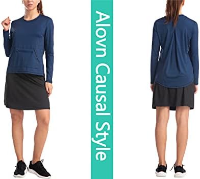 Alvon Ženske majice s dugim rukavima Pješačka majica Prozračna labava vežbanje vrhovi tuničke majice teretane