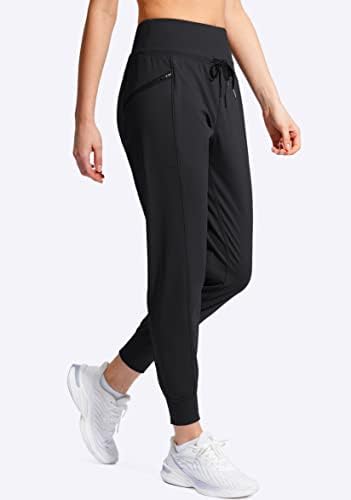 Ženski jogeri sa džepovima sa patentnim zatvaračem rastegnutim visokim strukom atletske konusne jogger pantalone za Worke Lounge Yoga