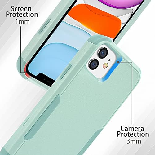 Sansunto za iPhone 11 Case Green, Silikonski Izdržljiv zaštitni poklopac Slučaj, Shockproof Heavy Duty Full Body hibrid Branik slučaj,