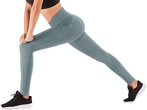Iuga visokog struka joga hlače sa džepovima, kontrolom trbuha, hlače za vježbanje za žene 4 smjer rastezanje joge gamaše sa džepovima