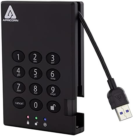 Ajricorn 2TB AEGIS Padlock USB 3.0 256-bitni AES XTS hardver šifrirani prijenosni eksterni hard disk i apricon aegis siguran ključ 3nx: 256-bitni AES bez softvera šifriran USB 3.1 ključ bljeskalice