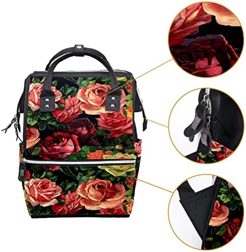 Guerotkr putni ruksak, vrećice za pelene, ruksak pelena, ružičasti cvijet crveni postrojenje