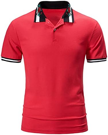 Muške polos majice kratki rukav elegantni rever gumb za golf majica casual kontrast dupinski tiskani majicama dnevne vrhove