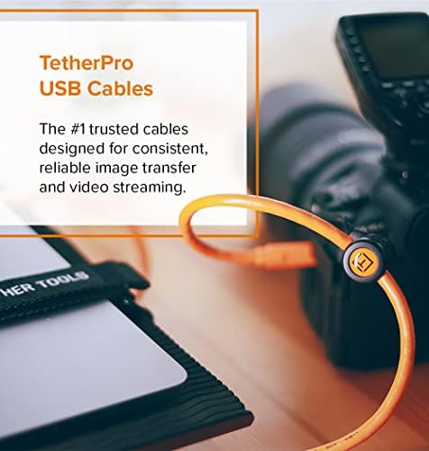 Tether Alati TheterPro USB-C do USB 3.0 mikro-B desni kutni kabel | Za brz prijenos i vezu između kamere i računara | Visoka vidljivost