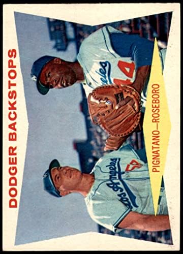 1960. topps 292 Dodger Backstops Joe Pignatano / John Roseboro Los Angeles Dodgers Ex / MT Dodgers