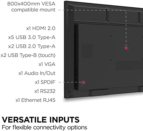 ViewSonic IFP7550 75 2160p 4k interaktivni ekran, dodir u 20 tačaka, VGA, Display-Port, HDMI