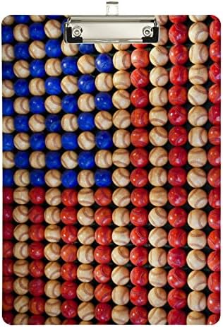 Glaphy Bejzbol Retro međuspremnik američke zastave A4 međuspremnik veličine slova za Officemates, studente, nastavnike, žene i muškarce, akrilne klipove, klip niskog profila, 12,5 x 9 in