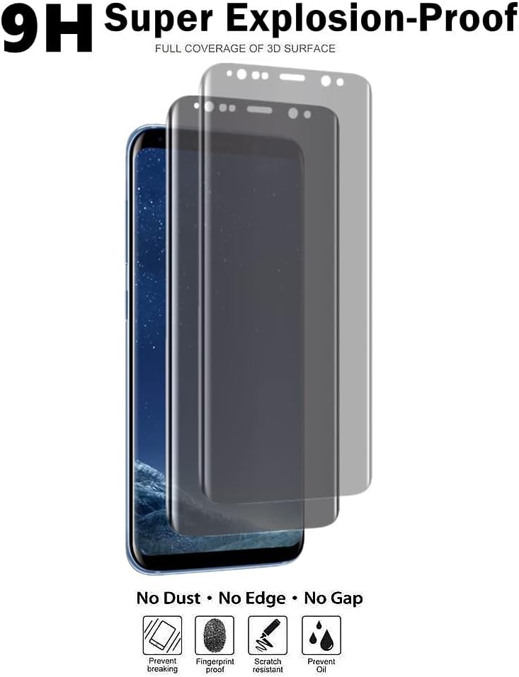 Viesup Zaštita ekrana za privatnost za Samsung Galaxy S8 5.8 - 2pack Anti-Spy zaštitni Film od kaljenog stakla visoke osjetljivosti