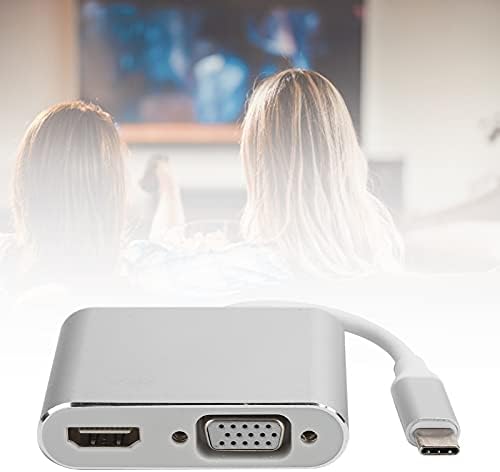Ashata Tip C do HDMI VGA pretvarač, USB C u HD multimedijski interfejs VGA video adapter, muške za žene s više zaslona Display Converter