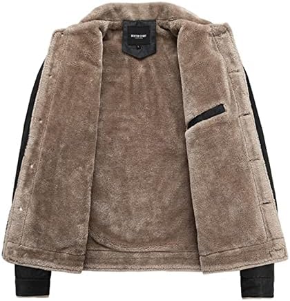 Muške jakne za kamionske jakne s šerpama Vintage niz tanak fit corduroy traper jakna casual fleece topli džinski kaput