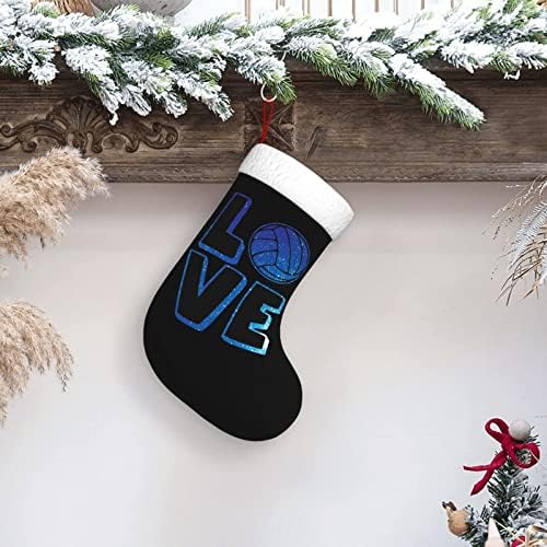 Savedwarf I Love Odbojka Christma Čarape Xmas Dekoracije stabla Božićne čarape za Xmas Holiday Party poklone 18-inčni