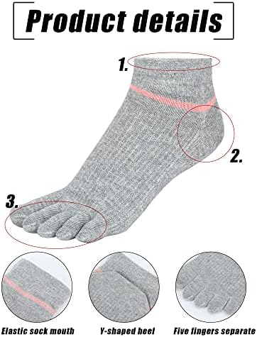 4 par žena pet čarapa pamučne čarape Atletski trčanje duge Split Toe ženske pamučne čarape