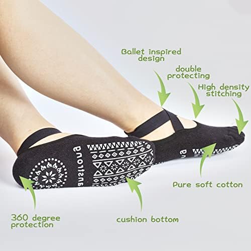 Čarape za jogu protiv klizanja,neklizajuće čarape za fitnes,Pilates, balet,bolnicu, čarape sa jastucima za vežbanje ženske veličine 5-9