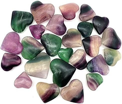 Seewoode AG216 1pcs Prirodni duginski fluorit Kristalni kvarcni srčani rezbarenje šarenog srca Ljubav kamen kao pokloni Prirodni kamenje