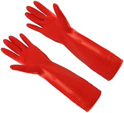 Hemoton 2 para lateks rukavice Innner čišćenje Red Kitchen Plush alat za pranje posuđa domaćinstvo