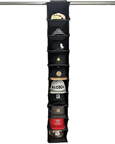 del Fierro Co. Organizator šešira za bejzbol kape – 10 visećih nosača šešira za bejzbol kape – kompaktan, izdržljiv i jak držač šešira