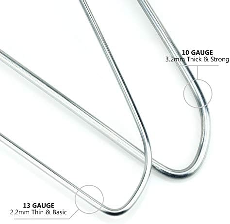 HangerWorld srebrna metalna vješalica za odjeću od 16 inča 13 mjerača odjeće za odjeću vješalica za kaput