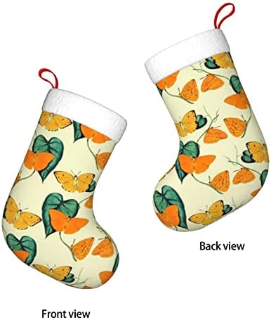 Božićne čarape narančaste leptir morfo helena dvostrano kamin viseći čarape