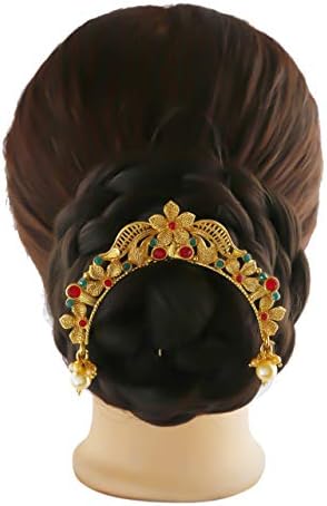Green-crvena boja Prekrasna tradicionalna kosa broš ambada isječak za žene po indijskom kolekcionaru