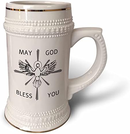 3Droza Neka vas Bog blagoslovi. Golub anđeo, križ. Pozitivne blagoslove. - 22oz Stein šolja