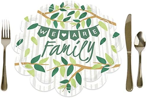 Velika tačka sreće porodičnog reuniona obiteljskog stabla - Obiteljski okupljajući ukras za okruglog stola - punjači papira - postavljanje
