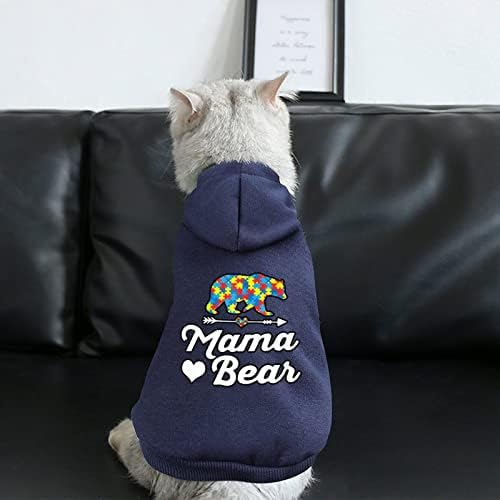 Mama Bear Autism Fookines Modne dukseve za kućne ljubimce Mekana topla za pse Izdržljivi džemperi za kućne ljubimce sa šeširom